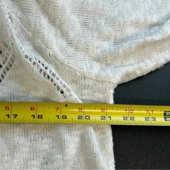 Vintage America Blues Cardigan Women's Large Ivory Boho Fairycore Romantic Sheer - Picture 7 of 12